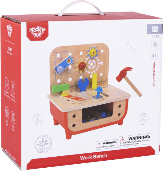 Nakensspielzeug pädagogischer Holzspielzeug Workbench 31-Piece