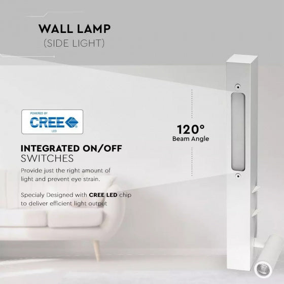 V-TAC-Wandlampe VT-29953 LED 30 cm 9W 3000K 680lM Weiß