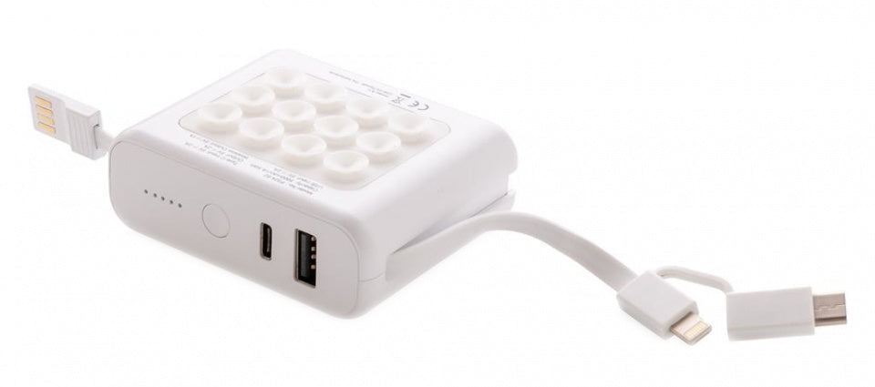 XD Collection Powerbank mit drahtlosen Ladegerät 7,2 cm weiß