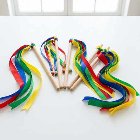 Speelgoed met linten en wimpels ribbon toys