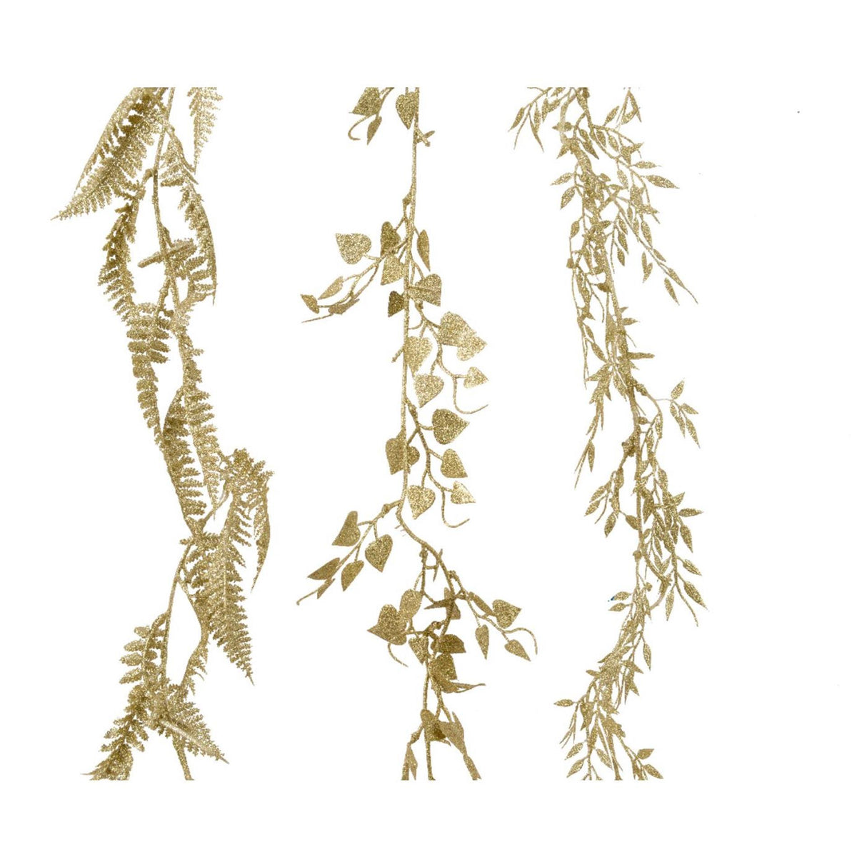 Decoris Girlande Glitzer Kunststoff Gold 180cm