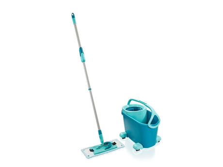 Leifheit Clean Twist M Bodenwischer Ergo Set Klett mobil – Komplettsystem mit Rollen