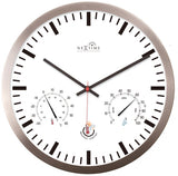 Nextime ne-90513wi Wanduhr + Wetterstation 25cm weiß RC Aluminium