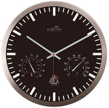 Nextime ne-90513zw Wanduhr + Wetterstation 25cm schwarz RC Aluminium
