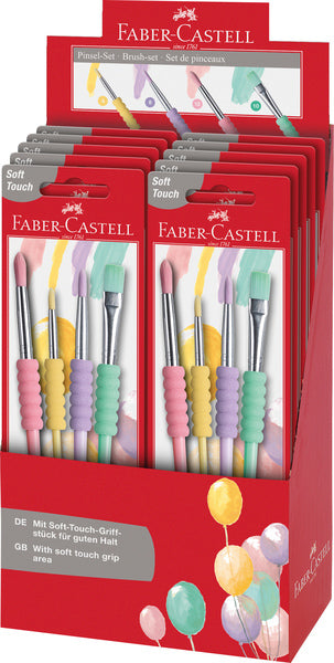 Faber Castell FC-481620 Pinselset Soft Touch 4 Stück Pastellfarben