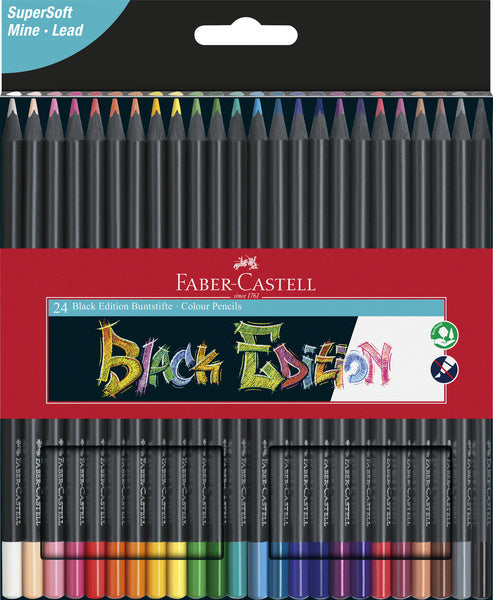 Faber Castell FC-116424 Buntstifte Black Edition im Etui 24 Stück