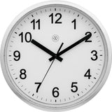 Nextime nexttime nx-7307zi-v2 wanduhr nxt diam. 25,5cm Kunststoff silber, weißes Zifferblatt, #039;robust #039; stille Uhr