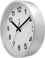 Nextime nexttime nx-7307zi-v2 wanduhr nxt diam. 25,5cm Kunststoff silber, weißes Zifferblatt, #039;robust #039; stille Uhr