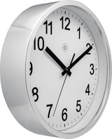 Nextime nexttime nx-7307zi-v2 wanduhr nxt diam. 25,5cm Kunststoff silber, weißes Zifferblatt, #039;robust #039; stille Uhr