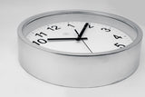 Nextime nexttime nx-7307zi-v2 wanduhr nxt diam. 25,5cm Kunststoff silber, weißes Zifferblatt, #039;robust #039; stille Uhr