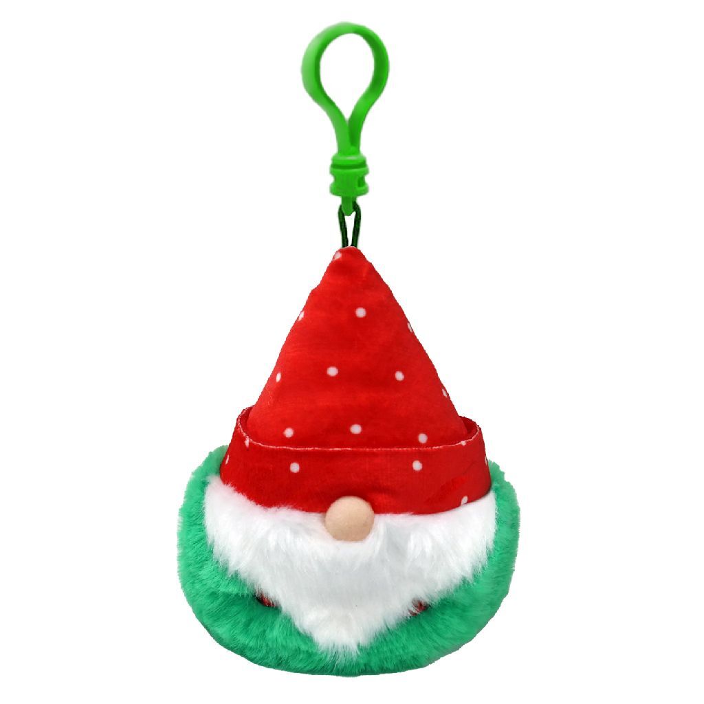 Ty beanie boo 's clip christmas gnome topsy, 7cm