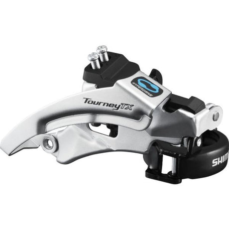 Shimano Umwerfer 7 8-Gang Tourney FD-TX800 Top Swing – niedrige Klemme – 42–48 Zähne – Schwarz Silber