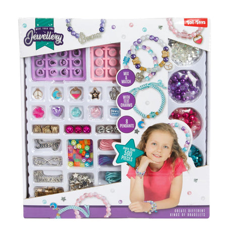 Toi-toys Schmuckset zur Schmuckherstellung, 2 verschiedene Armbänder und Halsketten