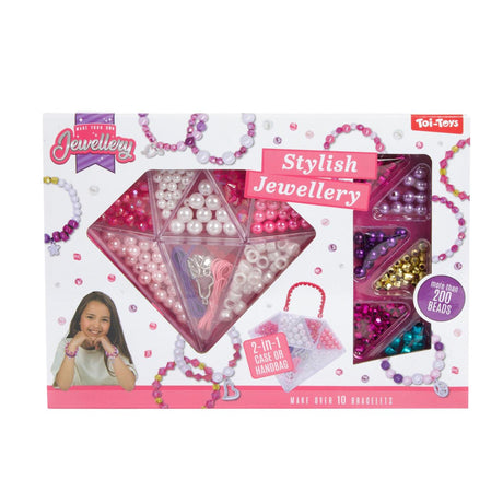 Toi-toys Schmuckset zur Herstellung von Armbändern im Koffer, 2-fach sortiert