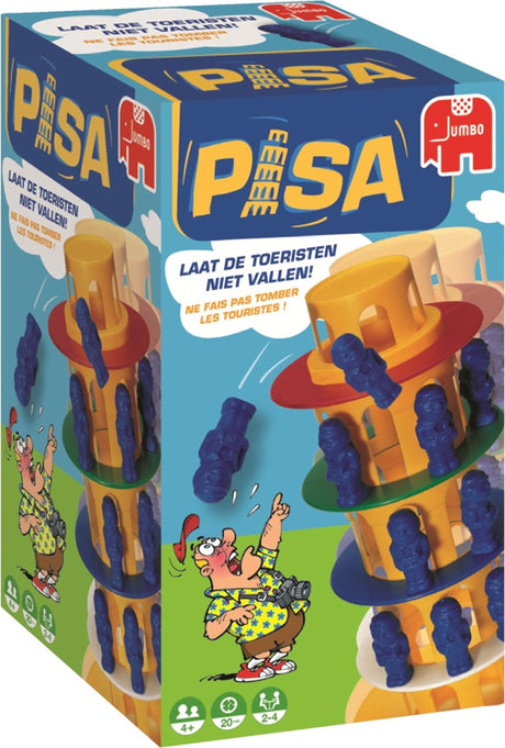 Jumbo Tower of Pisa – Actionspiel – ab 4 Jahren – 2 bis 4 Spieler – Brettspiel für Kinder – Familienspiel