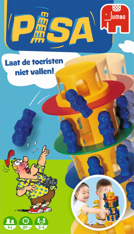 Jumbo Tower of Pisa – Actionspiel – ab 4 Jahren – 2 bis 4 Spieler – Brettspiel für Kinder – Familienspiel