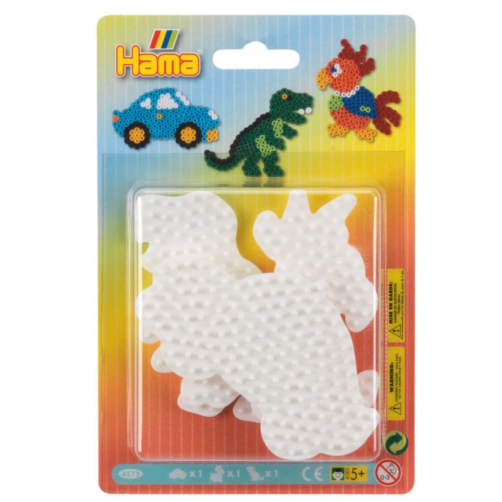 Hama Iron Perlenplatten - Auto, Papagei, Dino