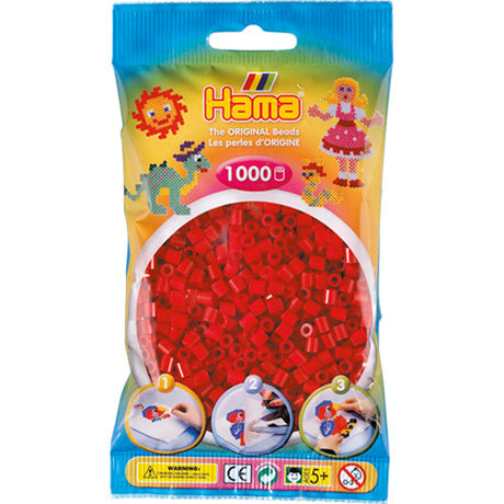 Hama -Eisenperlen 1000 Stücke dunkelrot