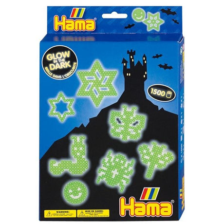 Hama String Perle Set - Glow im Dunkeln, 1500st.