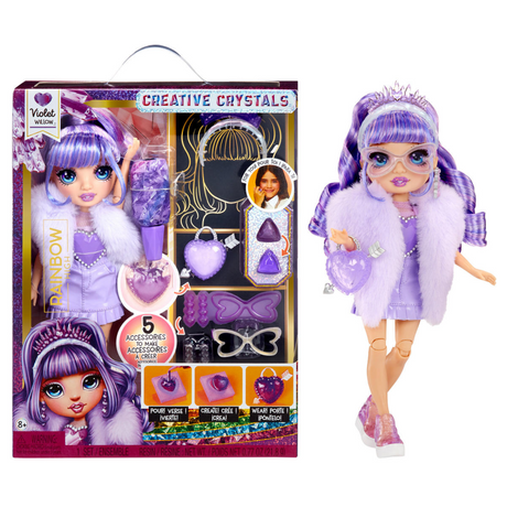 Regenbogen-High-Crystal-Modepuppe – violett