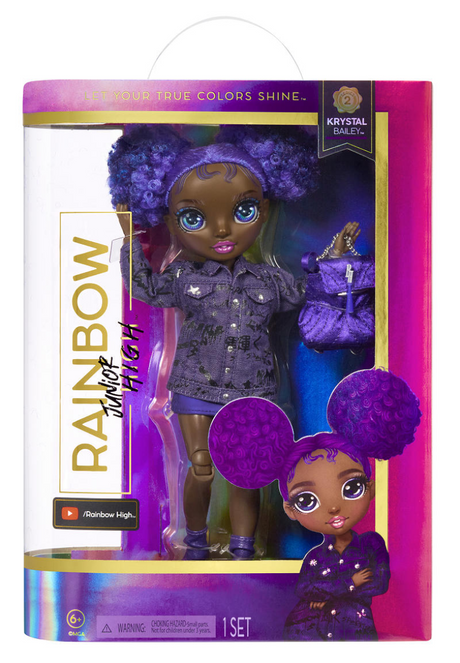 Rainbow High Junior High Special Edition Puppe – 23 cm – Krystal Bailey – Lila – Modepuppe