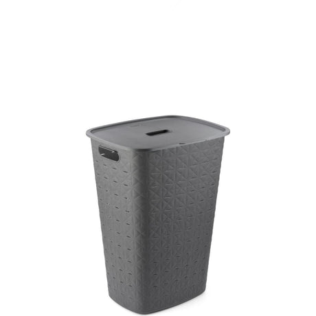 Curver Softex Wäschekorb mit Deckel 56l Anthrazit 42x31,6x60cm