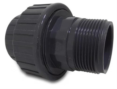 Dreiteilige PVC-Kupplung, 1 Bi-Stecker, 10 bar