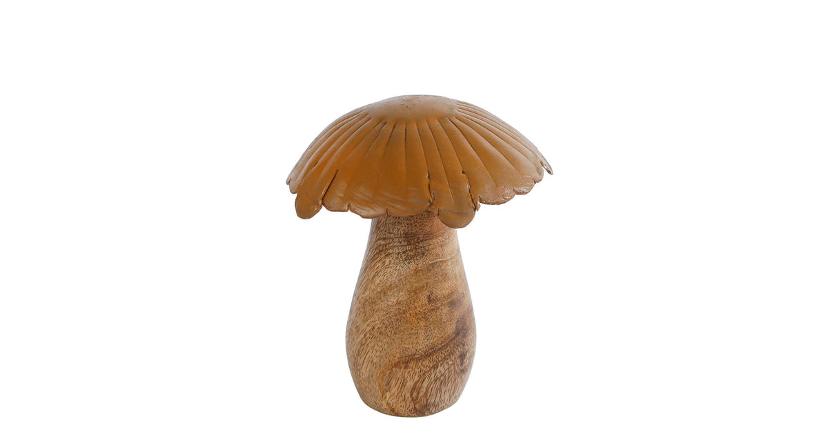 Sculptuur paddenstoel wout s nat roest mango 8x8x10cm