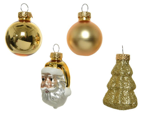 Decoris Weihnachtsfiguren-Set Glasröhre 9 Stück Gold