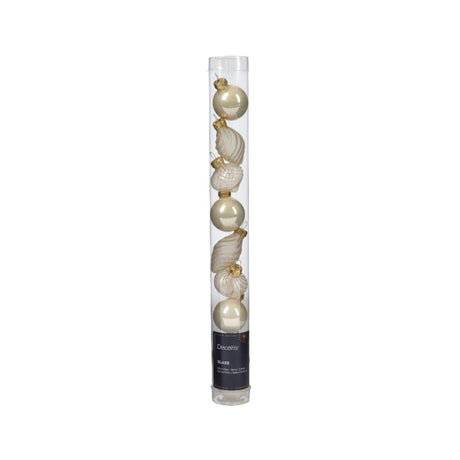 Decoris Weihnachtskugeln Mini Ø3cm Glasperle 9St