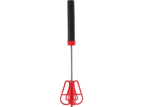 Excellent Houseware Druck-Schneebesen aus Kunststoff mit Edelstahl, 26 x 6 x 6 cm, rot