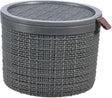 Curver Jutekorb rund mit Deckel 2 Liter dunkelgrau 17x17x12,5cm
