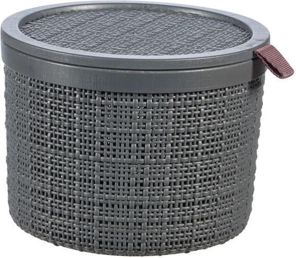 Curver Jutekorb rund mit Deckel 2 Liter dunkelgrau 17x17x12,5cm