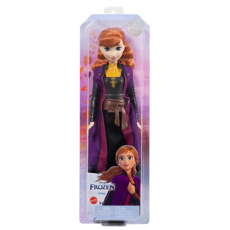Mattel Disney Frozen Anna – Puppe – unterwegs mit lila Umhang