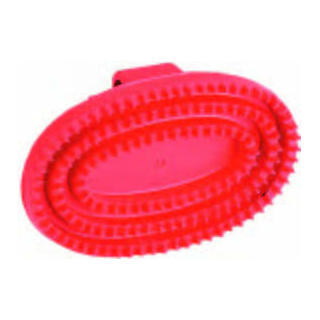 Produkte Pferdebürste oval Junior rot mit Riemen