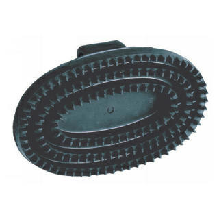 Produkte Pferdebürste oval Junior schwarz mit Riemen