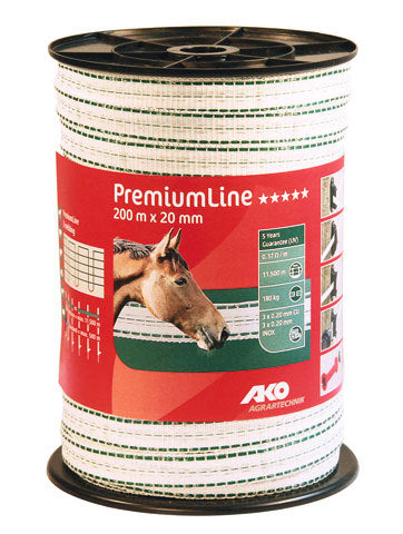 Ako Products Premiumline Schreckensband weiß grün 2 cm 200 m