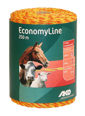 Ako Produkte Economyline Elektrozaun gelb orange 3 Edelstahl 0 20 250m