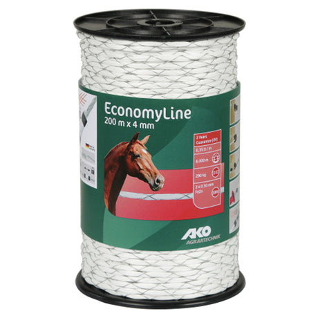 Ako Products Economyline Elektroschockkabel, weiß, kreuzgewickelt, 4 mm, 200 m