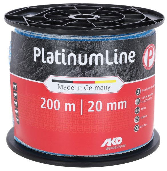 Ako Platinumline Abschreckungsband 20 mm weiß blau 200 m