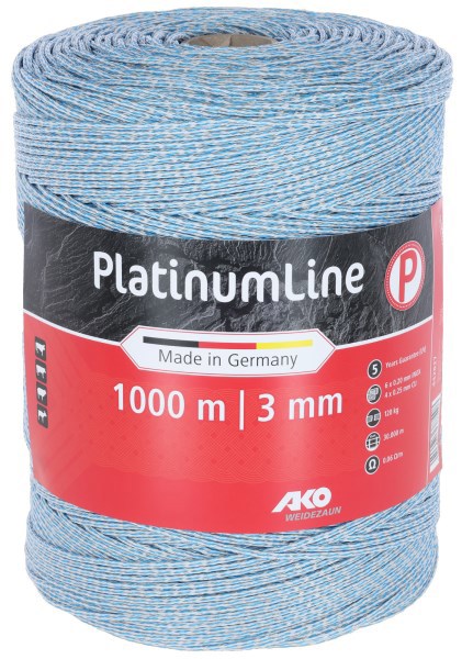 Ako Produkte Platinumline Elektrozaundraht, weiß blau, 1000 m