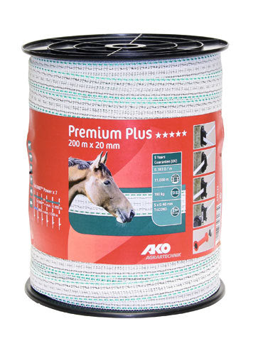 Ako Products Premium Plus Schreckensband weiß grün 2 cm 200 m