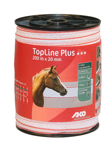 Ako Produkte Topline Plus Schreckensband weiß rot 2 cm 200 m