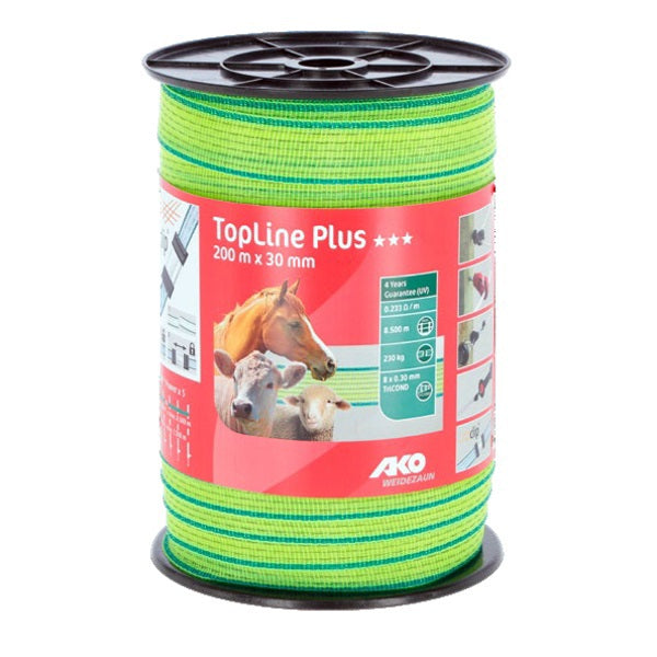 Ako Produkte Topline Plus Schreckensband neongelb blau 30 mm 200 m