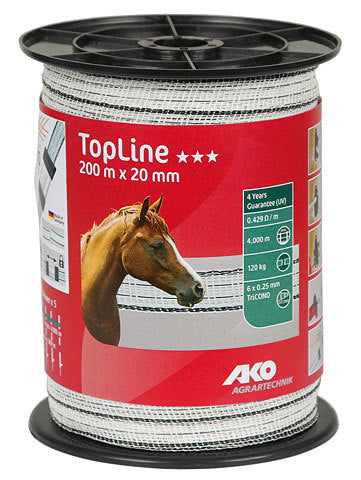 Ako Products Topline Scare Tape weiß schwarz 2 cm 200 m