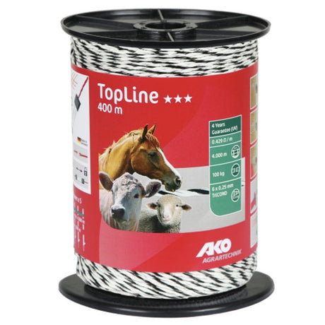 Ako Produkte Topline Elektrozaun weiß schwarz 6x0 25 Tricond 400m