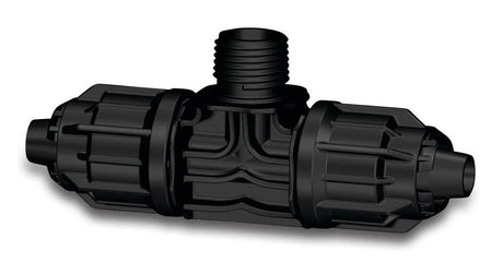 Produkte T-Stück 90 PP 16 mm q J x1 2 männlich dr 6 bar schwarz V Bewässerungsschlauch