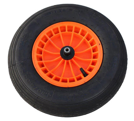 Fort Products Rad 4 80 4 00x8 2-lagiger Reifen Kunststofffelge orange Achse 13cm