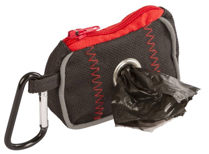 Abi Kotbeutelspender aus schwarz-rotem Nylon