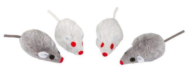 Produkte Maus grau weiß 5cm 4 Stück